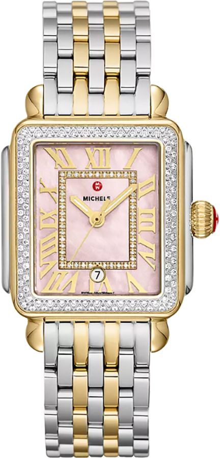 Michele Deco Collection Watches Ladies Pearl White Battery Operated Quartz MWW06T000266 Watch