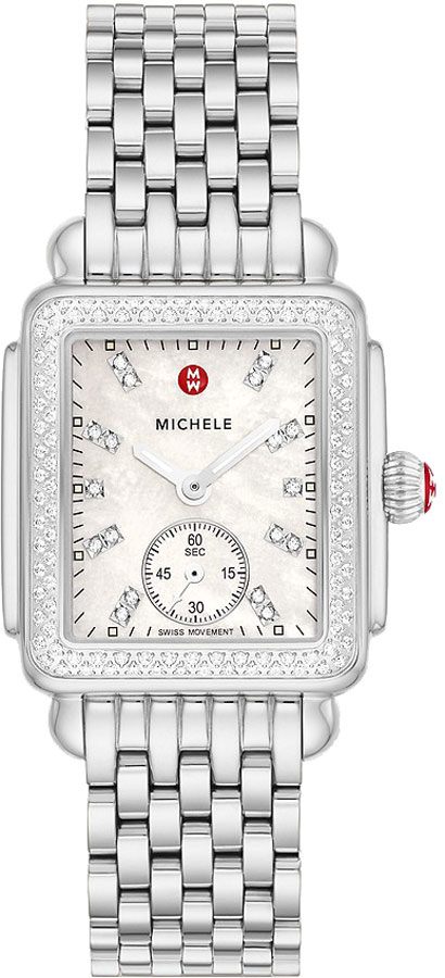 Michele Deco Collection Watches Ladies Pearl White Battery Operated Quartz MWW06V000122 Watch