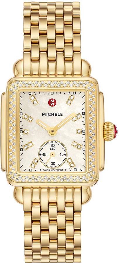 Michele Deco Collection Watches Ladies Pearl White Battery Operated Quartz MWW06V000124 Watch