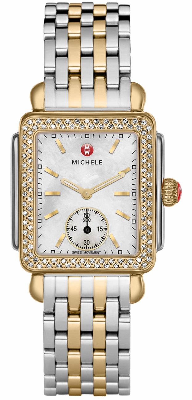 Michele Deco Collection Watches Ladies Pearl White Battery Operated Quartz MWW06V000023 Watch