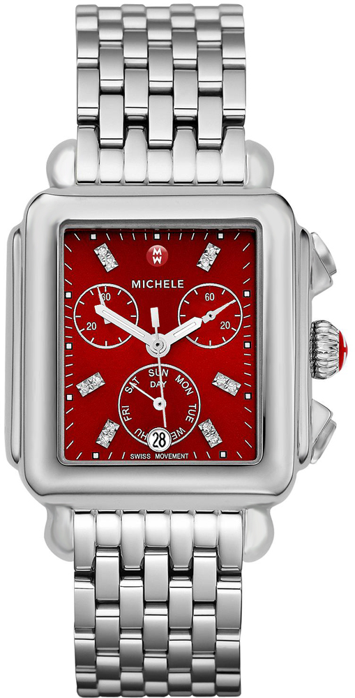 Michele Deco Collection Watches Ladies Red Battery Operated Quartz MWW06P000265 Watch