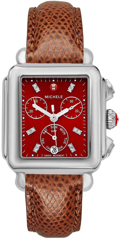 Michele Deco Collection Watches Ladies Red Battery Operated Quartz MWW06P000267 Watch