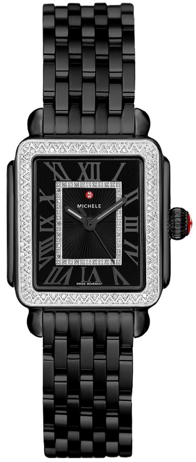 Michele Deco Collection Watches Ladies Black Battery Operated Quartz MWW06T000226 Watch