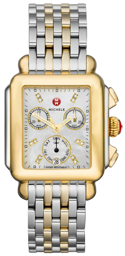 Michele Deco Collection Watches Ladies Pearl White Battery Operated Quartz MWW06P000122 Watch