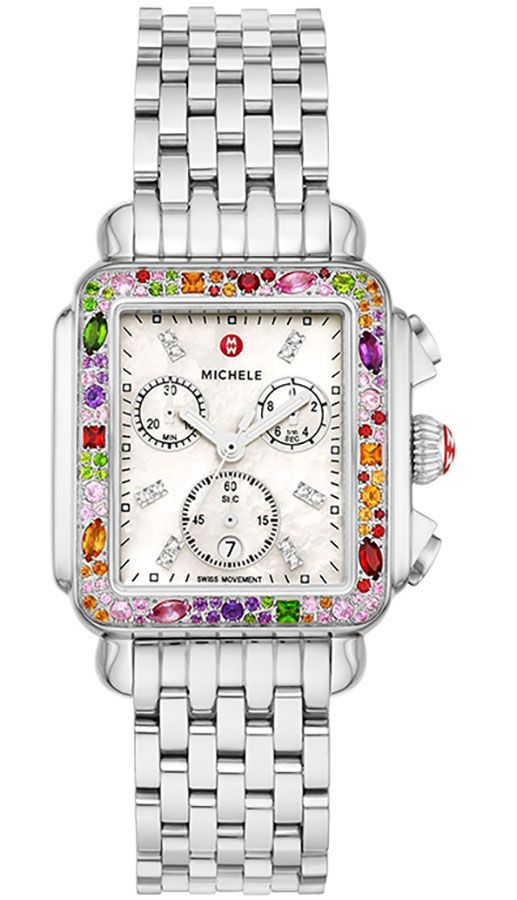 Michele Deco Collection Watches Ladies Pearl White Battery Operated Quartz MWW06A000802 Watch