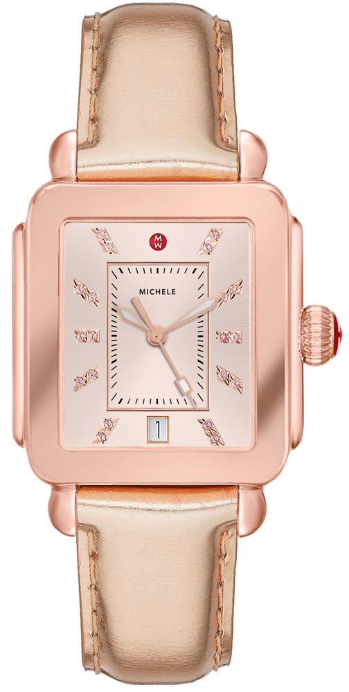 Michele Deco Collection Watches Ladies Pink Gold Battery Operated Quartz MWW06K000022 Watch