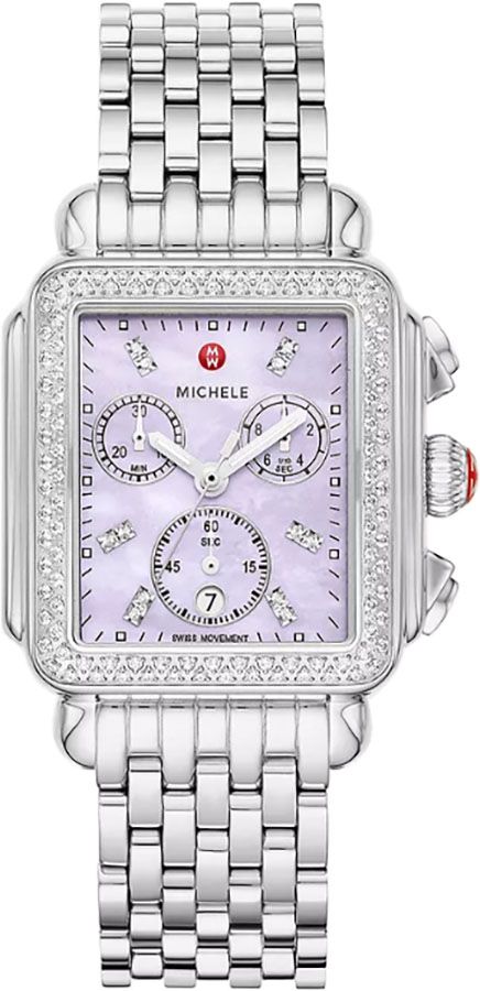 Michele Deco Collection Watches Ladies Pearl White Battery Operated Quartz MWW06A000800 Watch