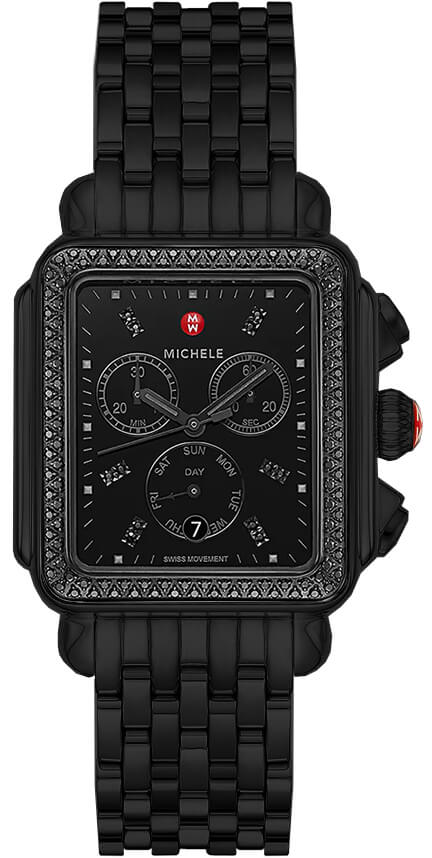 Michele Deco Collection Watches Ladies Black Battery Operated Quartz MWW06Z000039 Watch