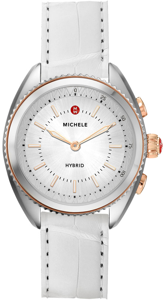 Michele Hybrid Smartwatch Watches Silver Battery Operated Quartz MWWT32A00007 Watch