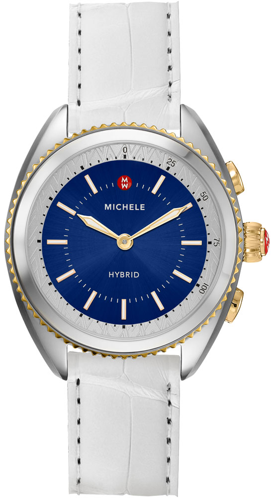 Michele Hybrid Smartwatch Watches Blue Battery Operated Quartz MWWT32A00008 Watch