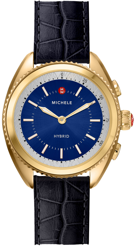 Michele Hybrid Smartwatch Watches Blue Battery Operated Quartz MWWT32A00010 Watch