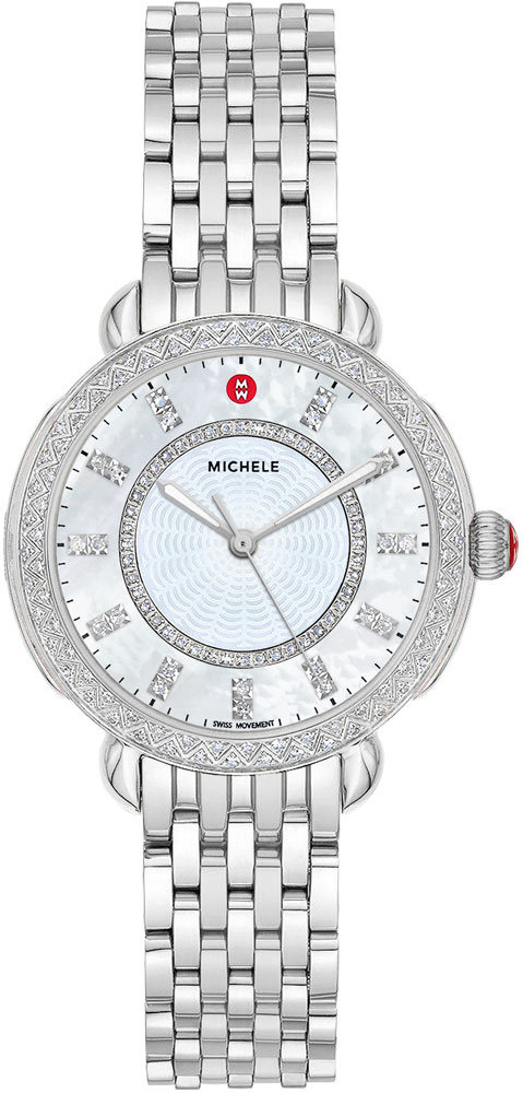Michele Sidney Watches Ladies Pearl White Battery Operated Quartz MWW30B000001 Watch