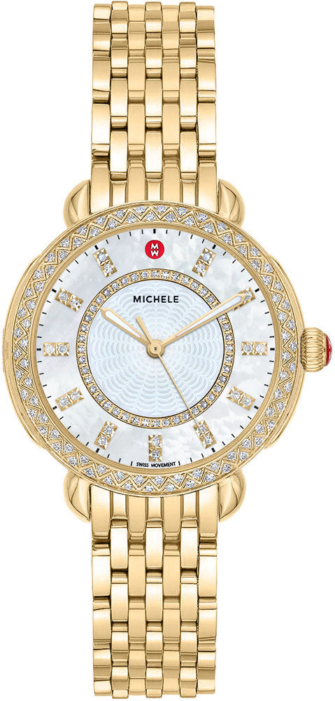 Michele Sidney Watches Ladies Pearl White Battery Operated Quartz MWW30B000004 Watch