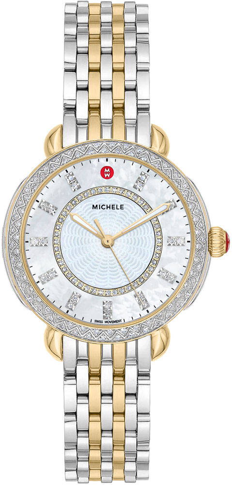 Michele Sidney Watches Ladies Pearl White Battery Operated Quartz MWW30B000002 Watch