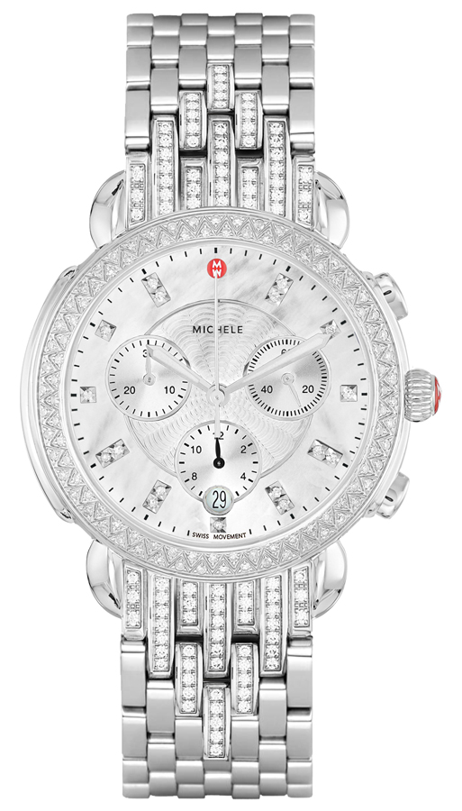 Michele Sidney Watches Ladies Pearl White Battery Operated Quartz MWW30A000012 Watch
