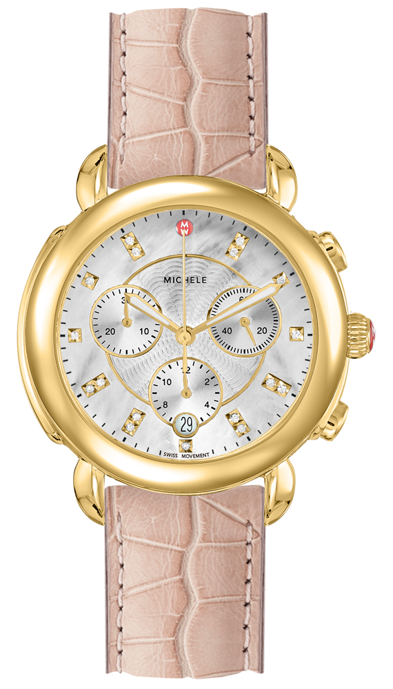 Michele Sidney Watches Ladies Pearl White Battery Operated Quartz MWW30A000038 Watch