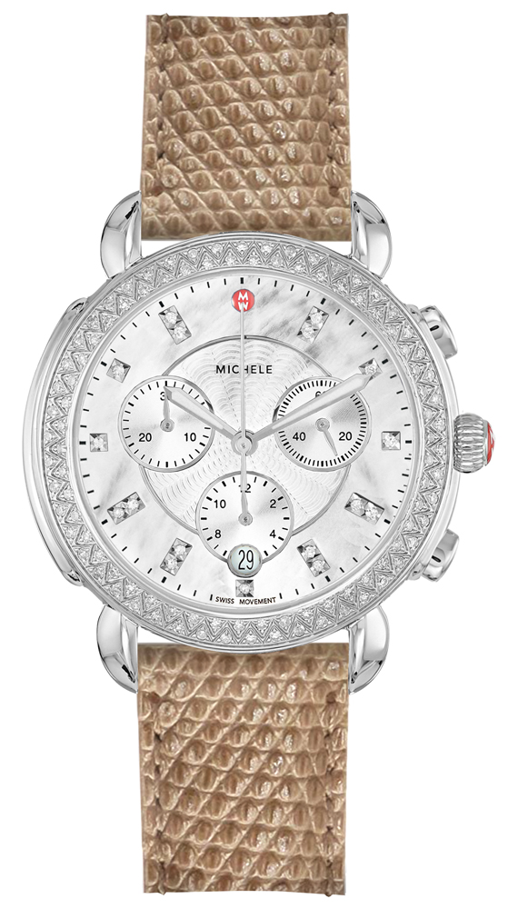 Michele Sidney Watches Ladies Pearl White Battery Operated Quartz MWW30A000040 Watch