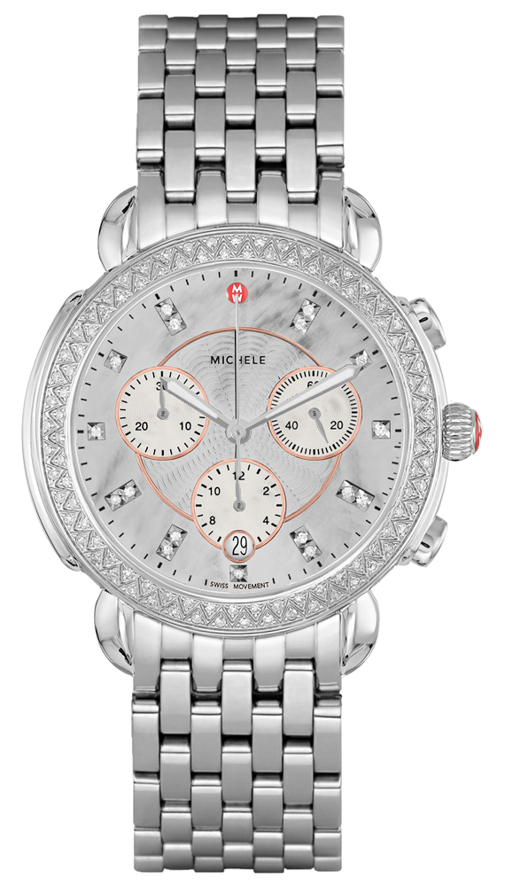 Michele Sidney Watches Ladies Pearl White Battery Operated Quartz MWW30A000028 Watch