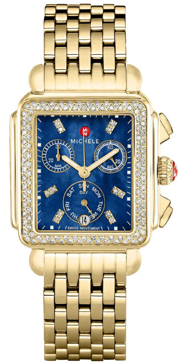 Michele Deco Collection Watches Ladies Blue Battery Operated Quartz MWW06P000288 Watch