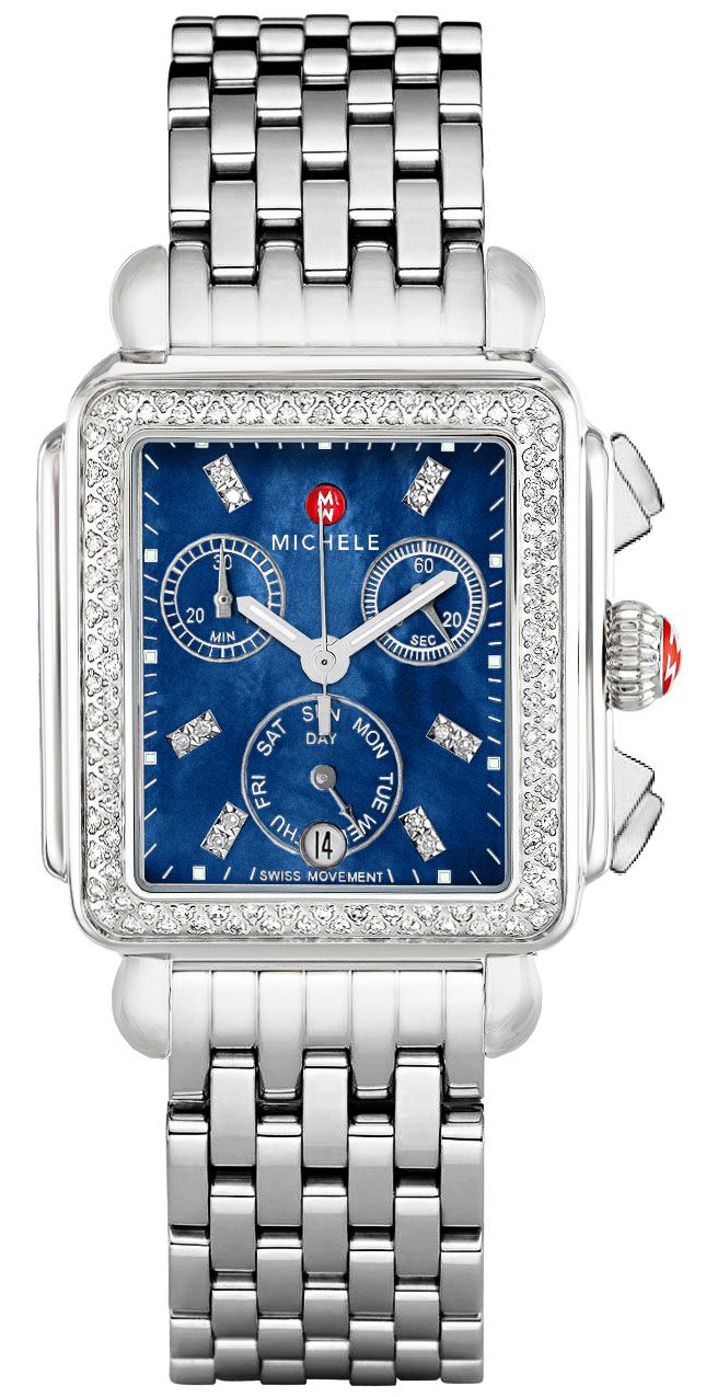Michele Deco Collection Watches Ladies Blue Battery Operated Quartz MWW06P000287 Watch