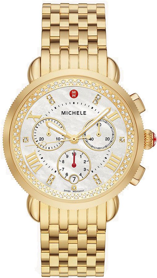 Michele Sport Collection Watches Ladies Pearl White Battery Operated Quartz MWW01C000143 Watch