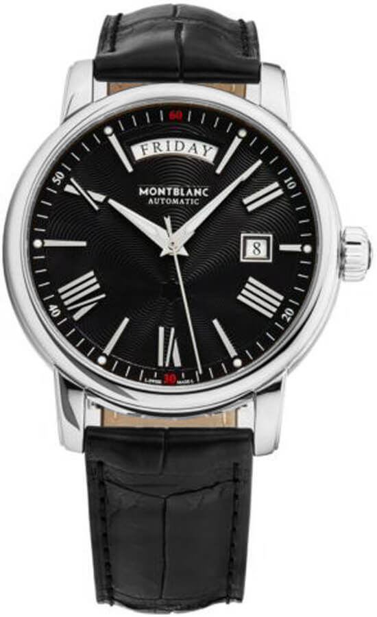MontBlanc 4810 Watches Mens Black Guilloche Self winding Automatic 115936 Watch