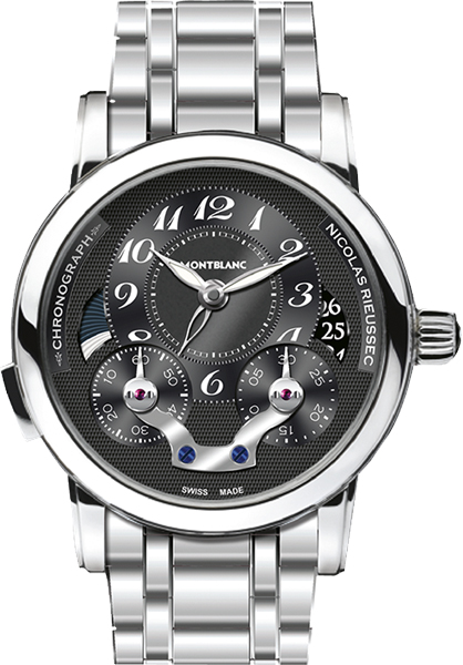 MontBlanc Nicolas Rieussec Watches Mens Guilloche Black 
Self winding Automatic 109996 Watch