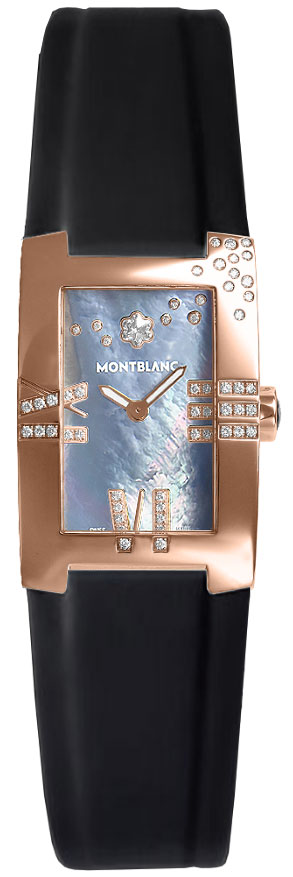 MontBlanc Profile Watches Ladies Mother of Pearl Black Battery Operated Quartz 104289 Watch