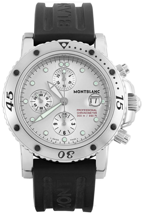 MontBlanc Sport Automatic Chronograph Watches Mens Silver Self winding Automatic 36917 Watch