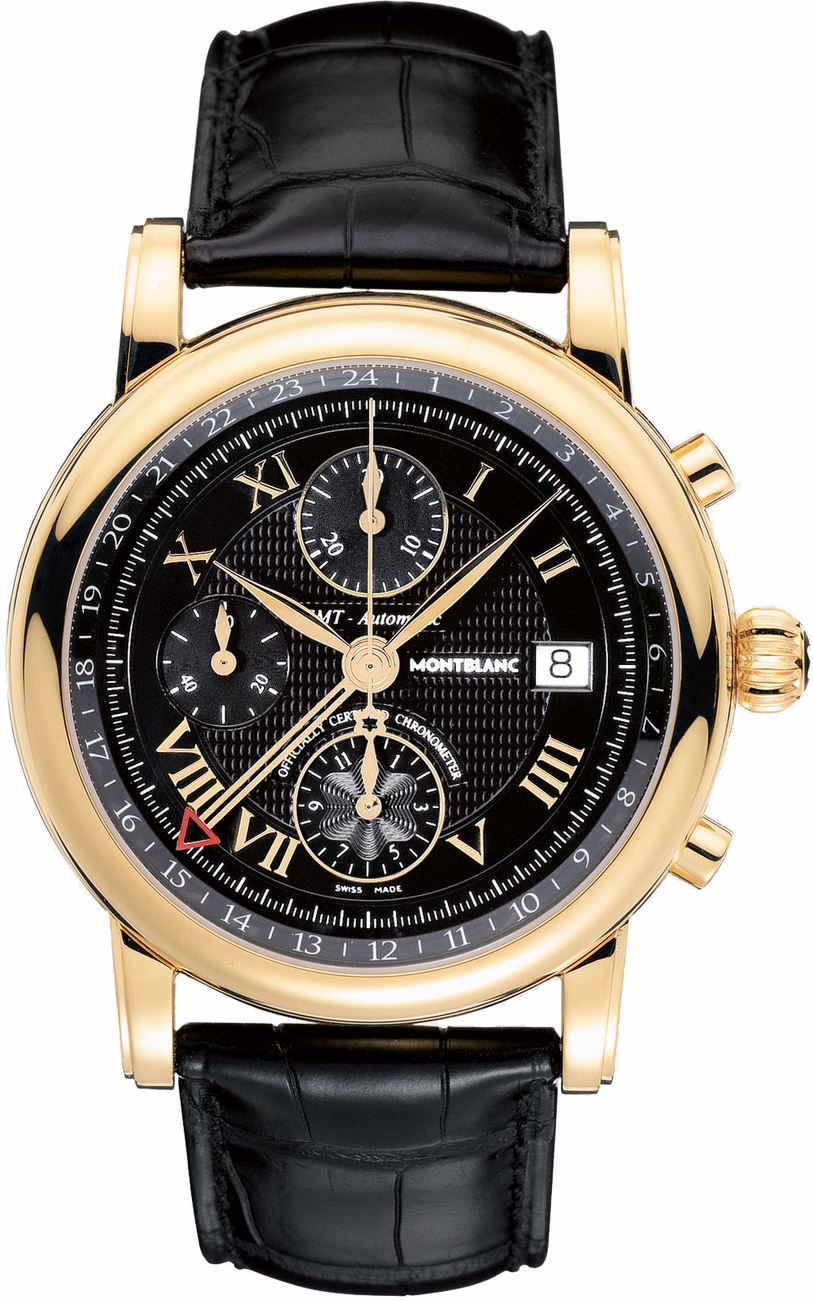 MontBlanc Star Automatic Chronograph Watches  Guilloche Black Self winding Automatic Chronometer 103092 Watch