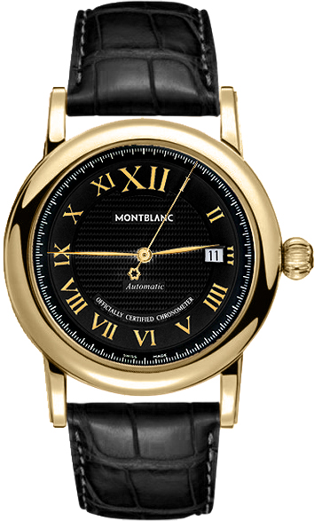 MontBlanc Star Automatic Watches Mens Guilloche Black Dial Self winding Automatic 103093 Watch