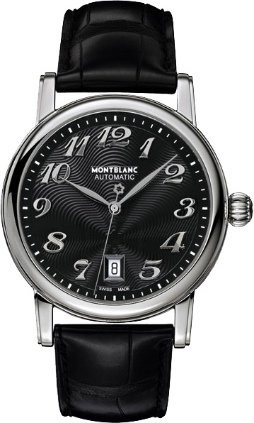 MontBlanc Star Automatic Watches Guilloche Black Self winding Automatic 104182 Watch