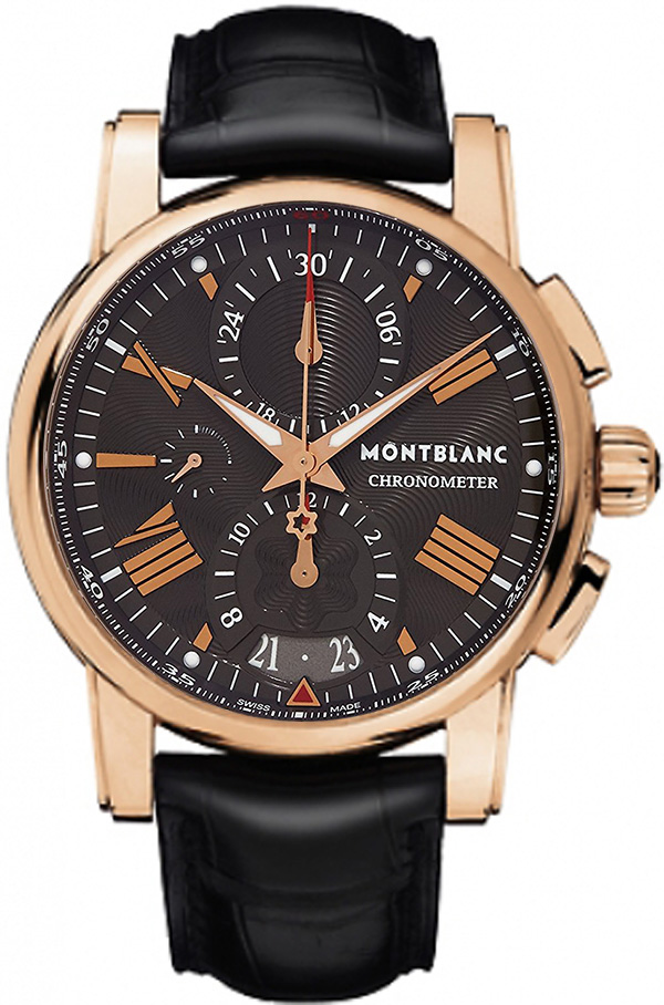 MontBlanc Star Automatic Chronograph Watches Mens Guilloche Grey Self winding Automatic 104275 Watch