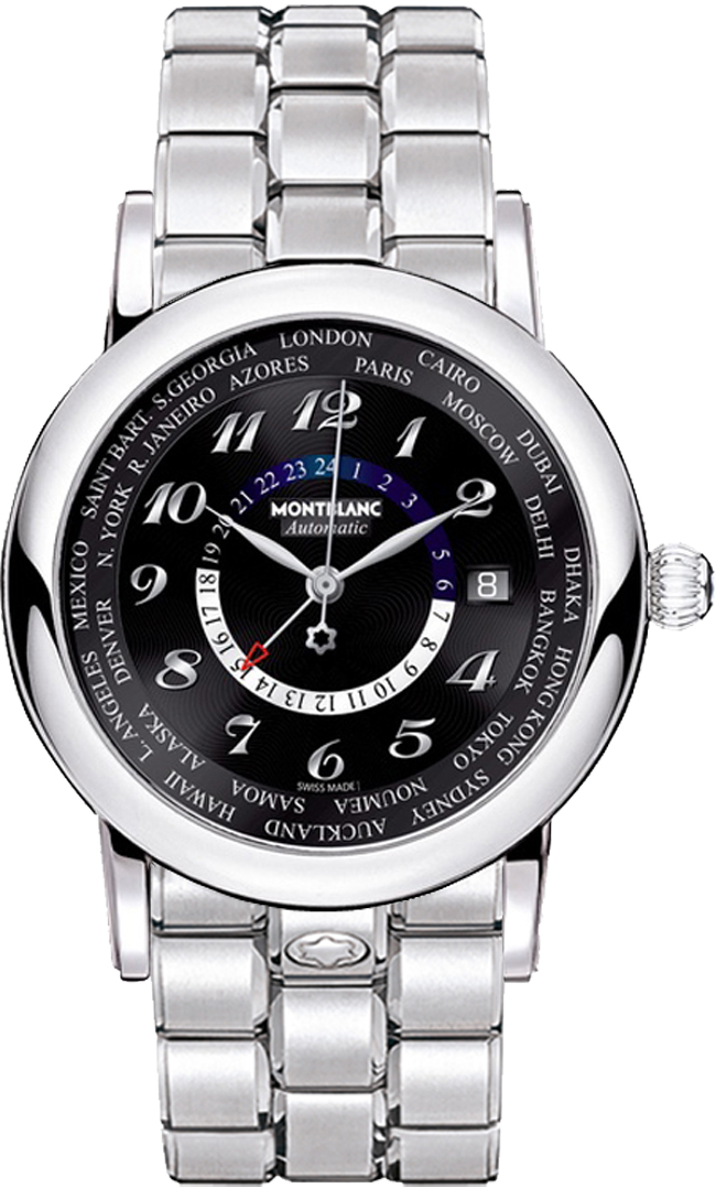 MontBlanc Star Automatic Watches Mens Guilloche Black Self winding Automatic Chronometer 106464-STEEL Watch