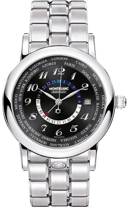 MontBlanc Star Automatic Watches Mens Guiloche Black Self winding Automatic 109285-STEEL Watch