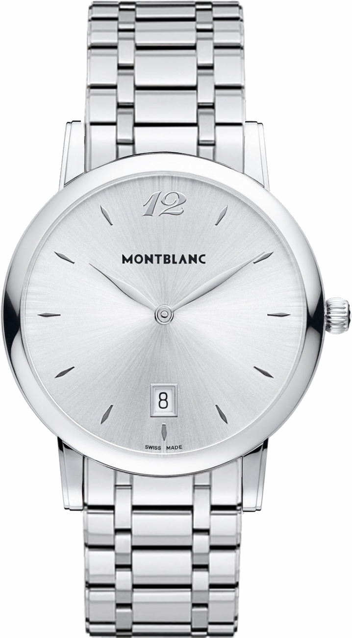 MontBlanc Star Classique Watches Mens Sunburst Silvery White Battery Operated Quartz 108768 Watch