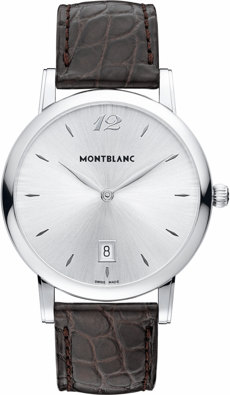 MontBlanc Star Quartz Watches Mens Sunburst Silver  108770 Watch