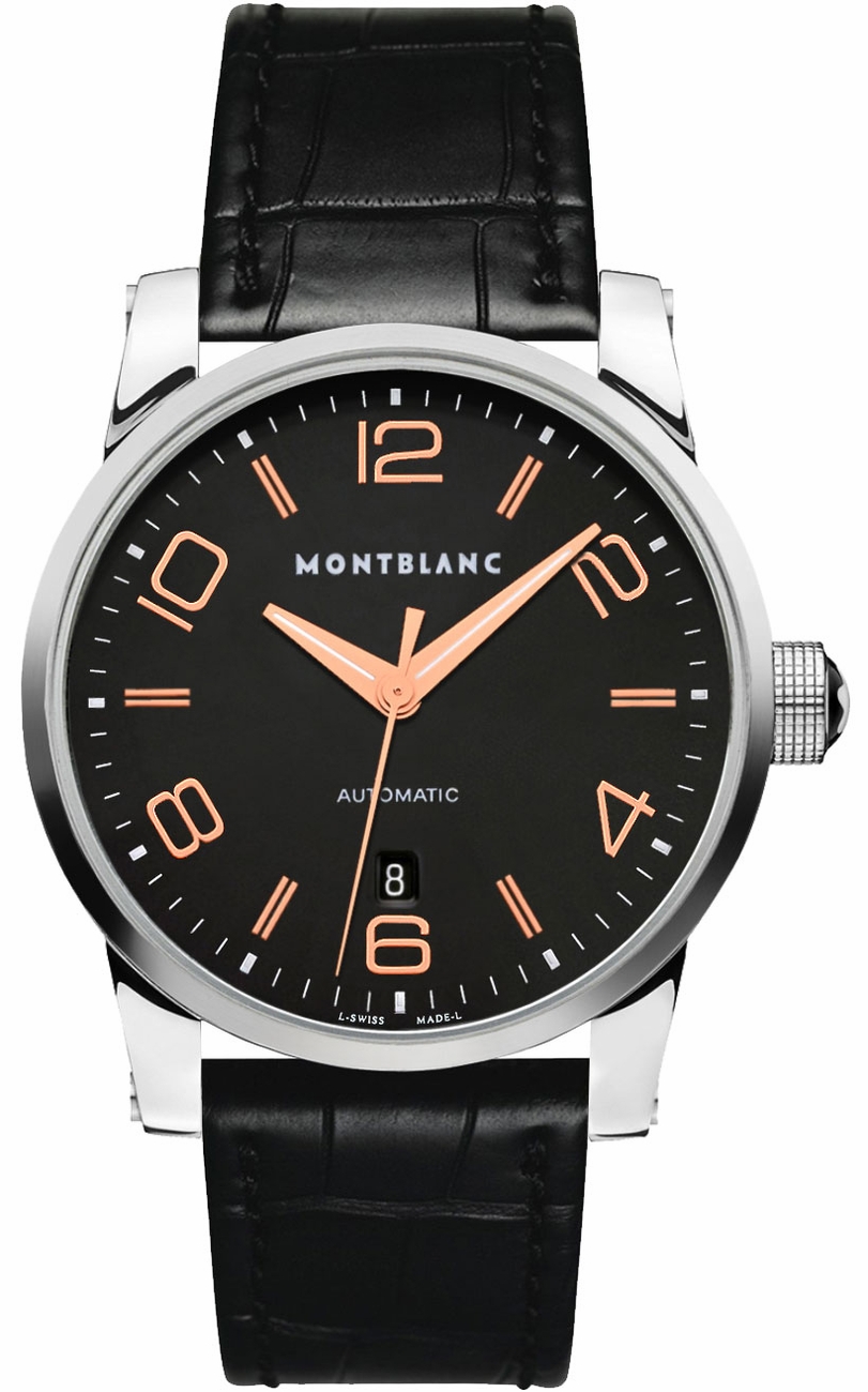 MontBlanc TimeWalker Automatic Watches Mens Black Self winding Automatic 101551 Watch