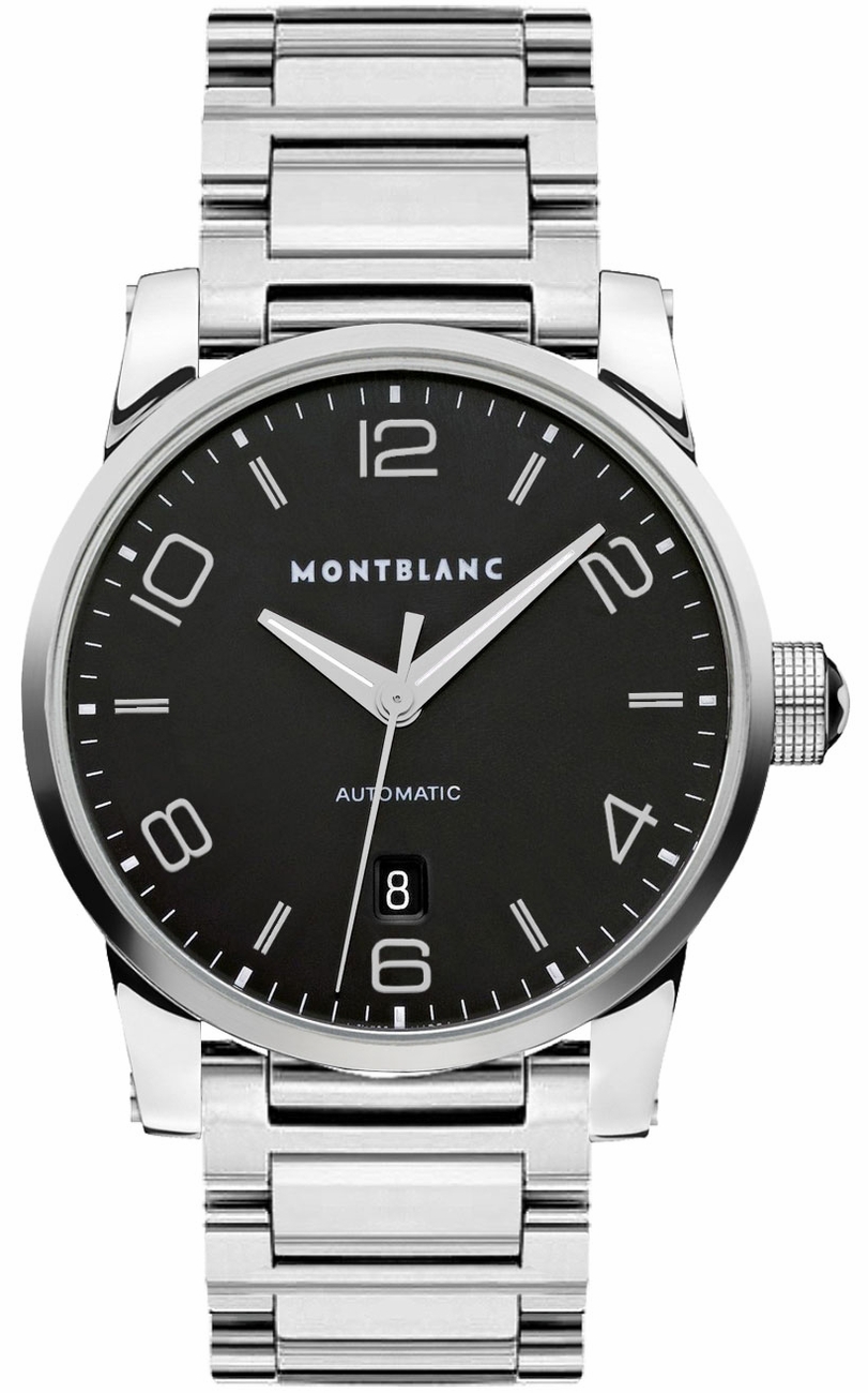 MontBlanc TimeWalker Automatic Watches Mens Black Self winding Automatic 105962 Watch