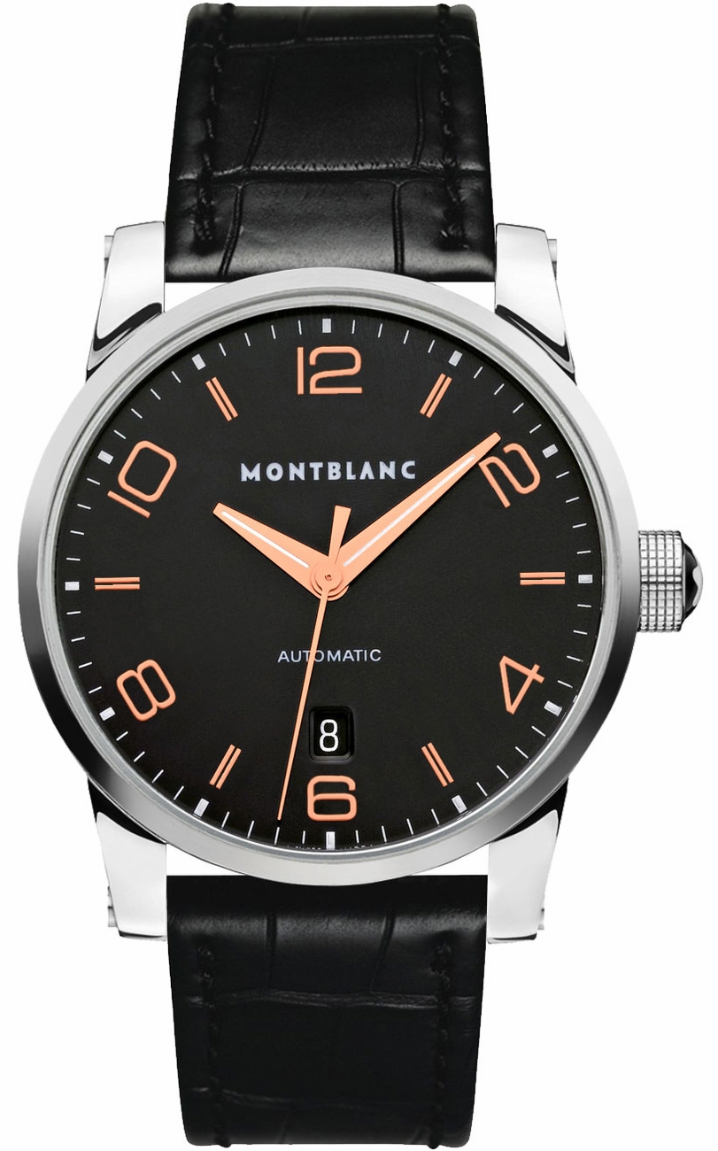 MontBlanc TimeWalker Automatic Watches Mens Black Self winding Automatic 110337 Watch