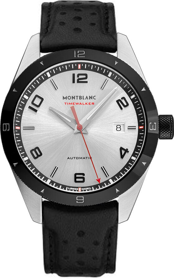 MontBlanc TimeWalker Automatic Watches Mens Silver Self winding Automatic 116058 Watch