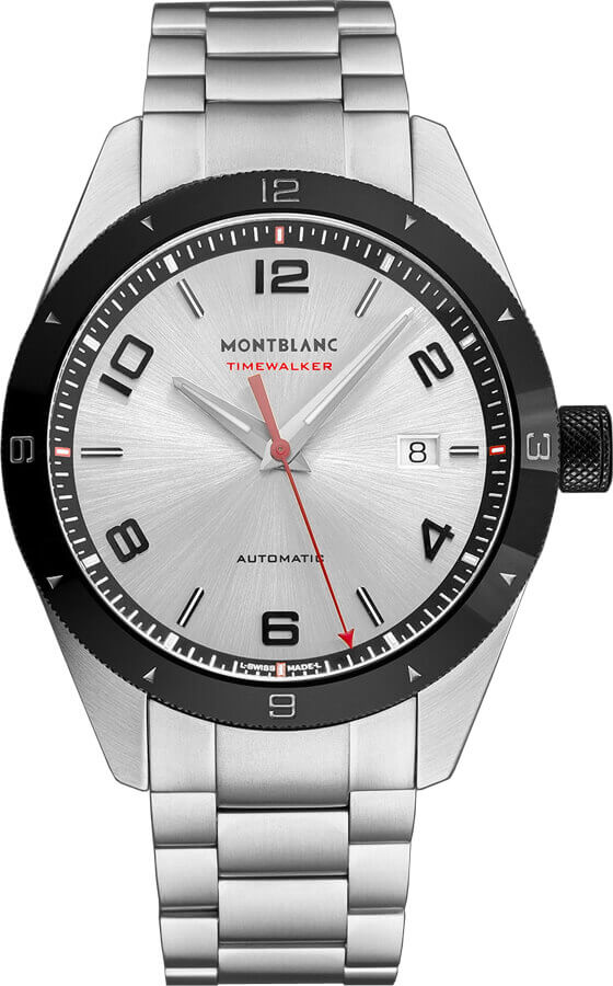 MontBlanc TimeWalker Automatic Watches Mens Silver Self winding Automatic 116057 Watch