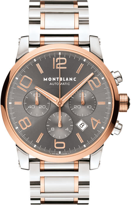 MontBlanc TimeWalker Chronograph Watches Mens Grey Self winding Automatic 107321 Watch