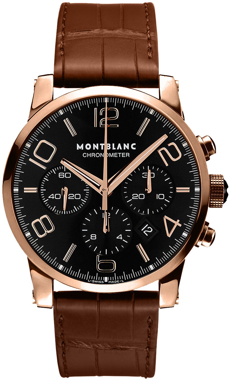 MontBlanc TimeWalker Chronograph Watches  Black Self winding Automatic 101565 Watch