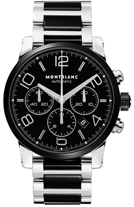 MontBlanc TimeWalker Chronograph Watches  Black Self winding Automatic 103094 Watch