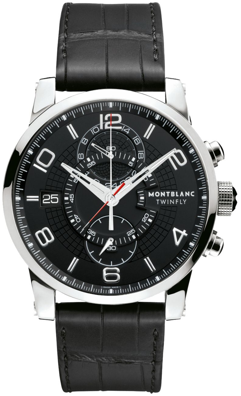 MontBlanc TimeWalker Chronograph Watches Mens Black Self winding Automatic 105077-SD Watch