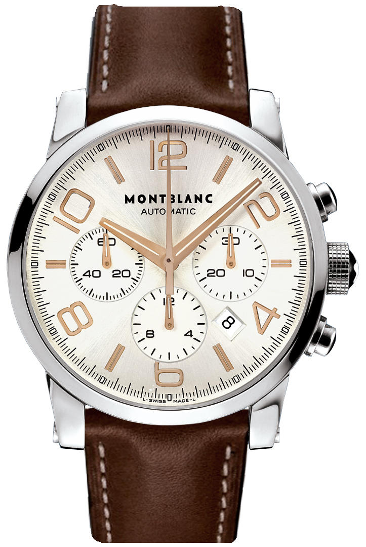 MontBlanc TimeWalker Chronograph Watches  Silver  106592 Watch
