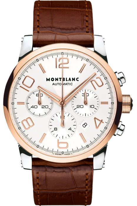 MontBlanc TimeWalker Chronograph Watches Mens Silver Self winding Automatic 107322 Watch