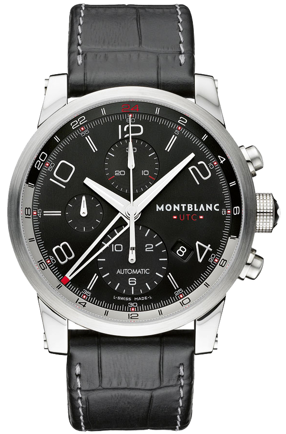 MontBlanc TimeWalker Chronograph Watches Mens Black Self winding Automatic 107336 Watch