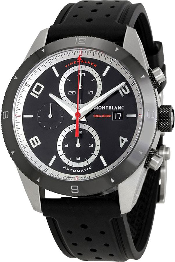 MontBlanc TimeWalker Chronograph Watches Black Self winding Automatic 116096 Watch
